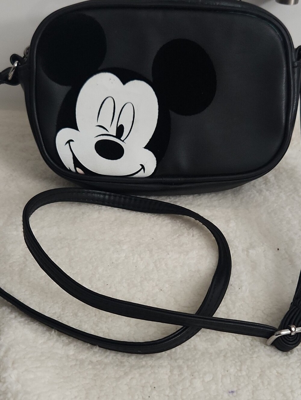 Disney Black Crossbody Bag with White Mickey Face
